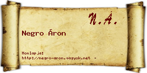 Negro Áron névjegykártya